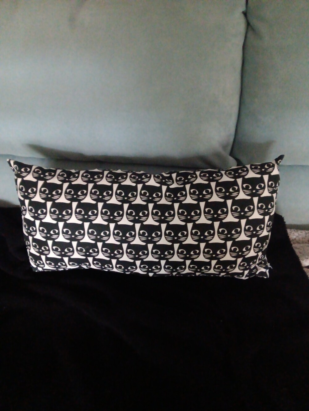 IKEA Black Cat MATTRAM Bolster Lumbar Pillows Niina Aalto Retro MCM 10x21